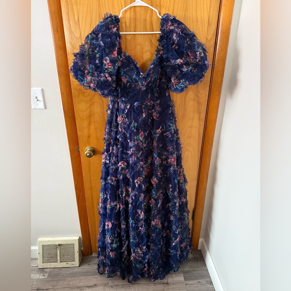 Floral Puff Sleeve Gown